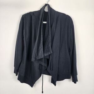 YOUNG FABULOUS BROKE WOMENS MEDIUM OPEN FRONT WATERFALL CARDIGAN SWEATER STRINGS